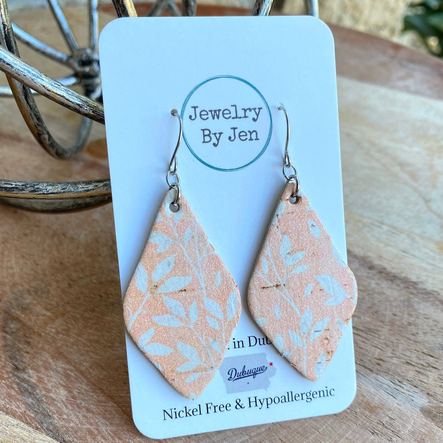 Peach Willow Cork Earrings