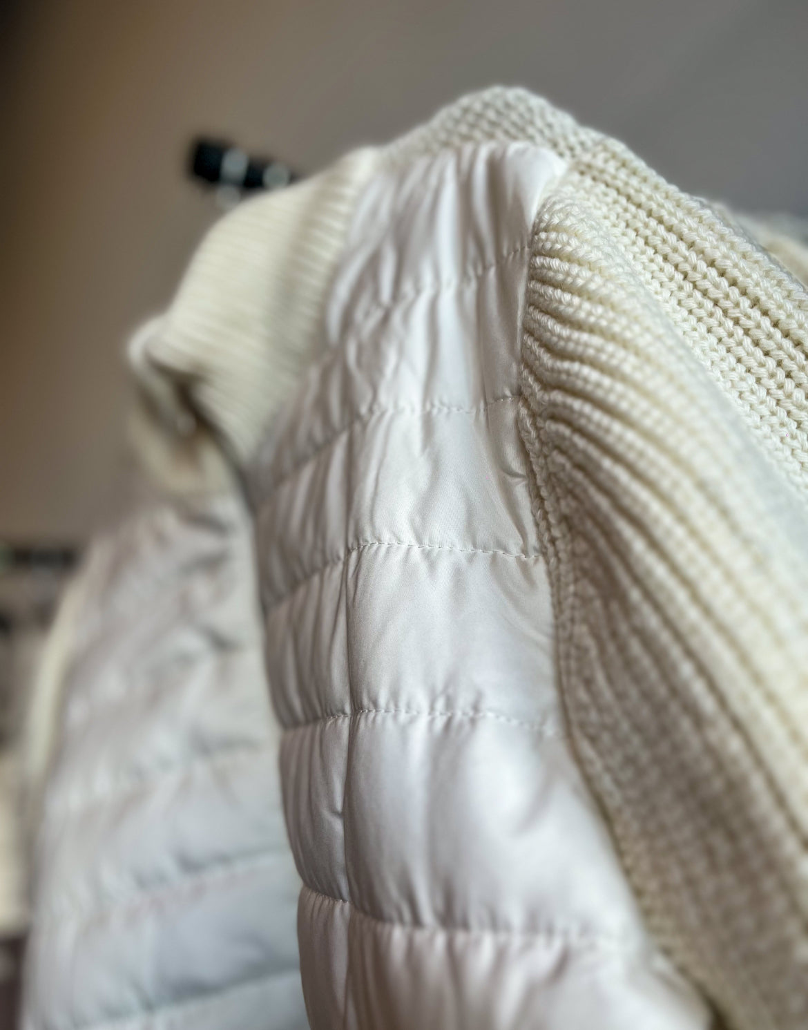 Ribbed Sleeve Puffer Jacket