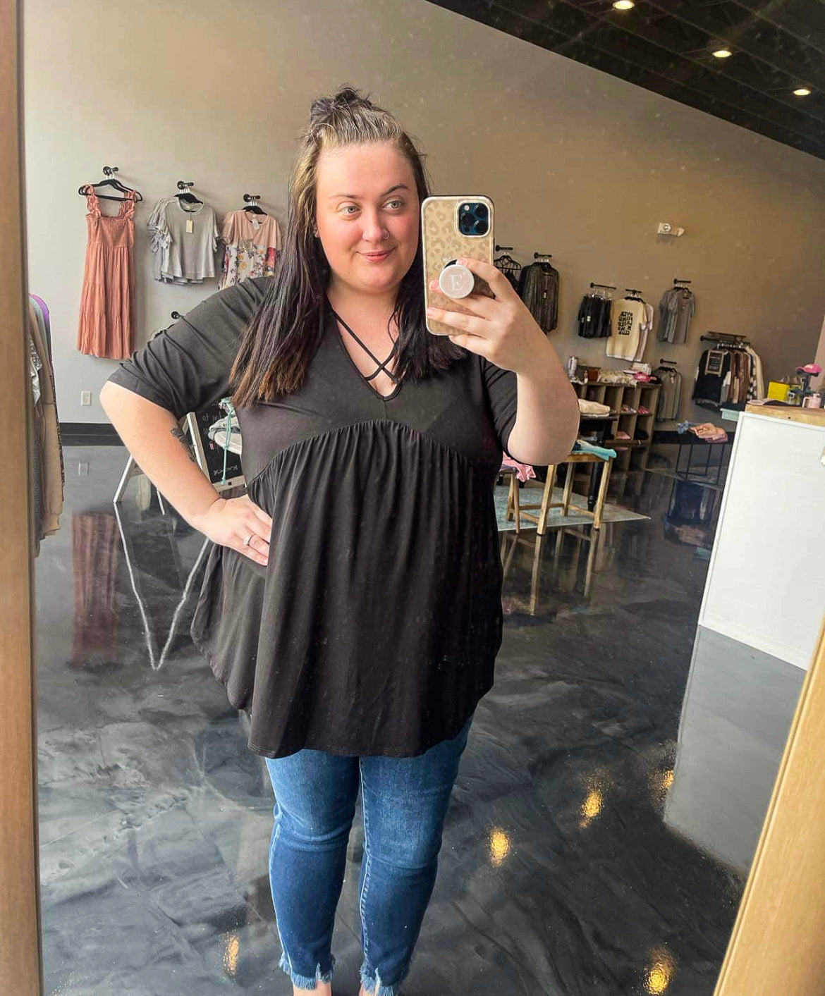 Solid Babydoll Top