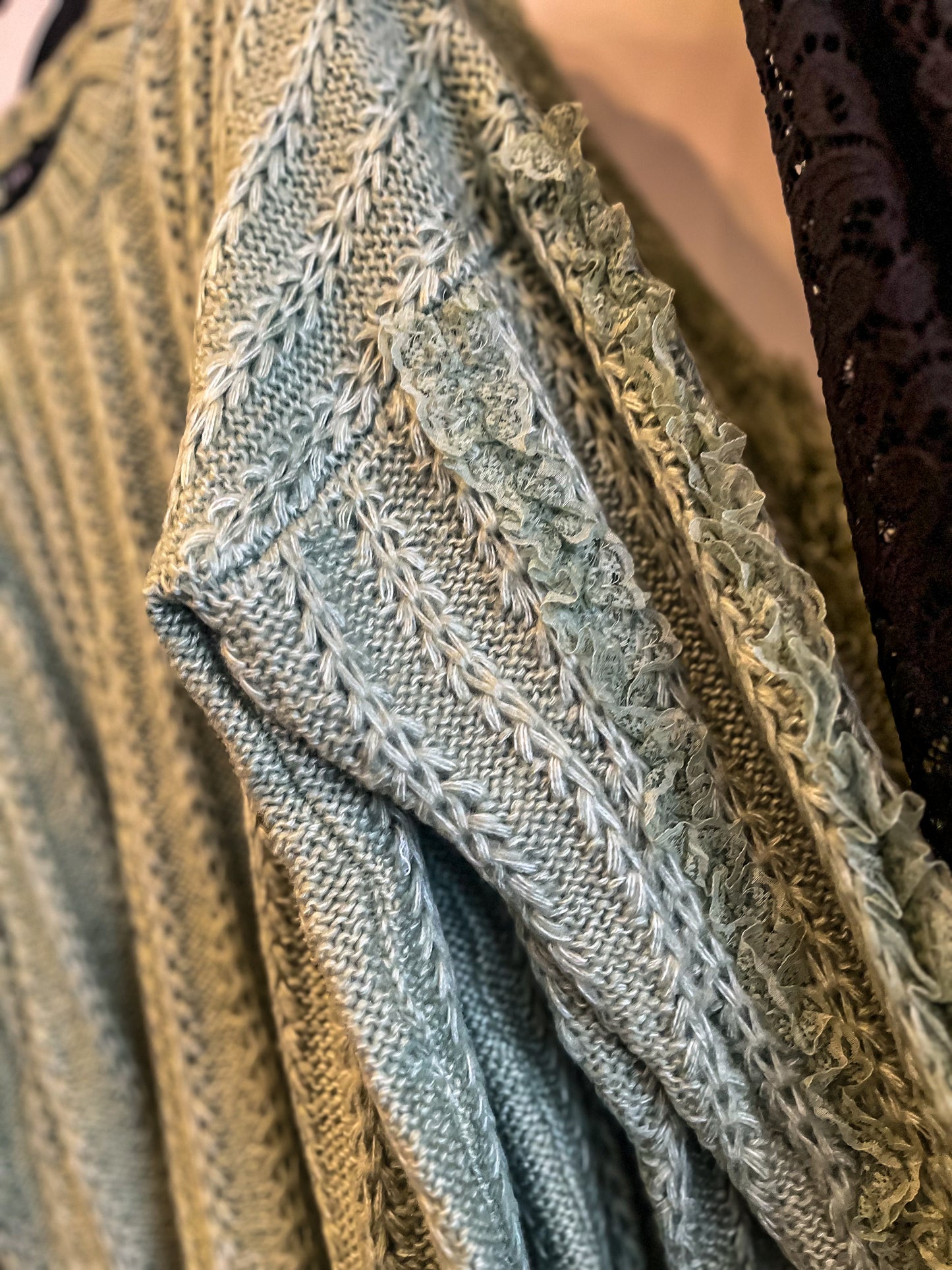 Lace Trim Knit Sweater