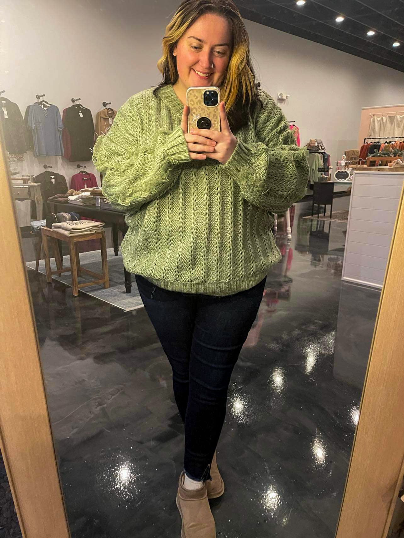 Lace Trim Knit Sweater
