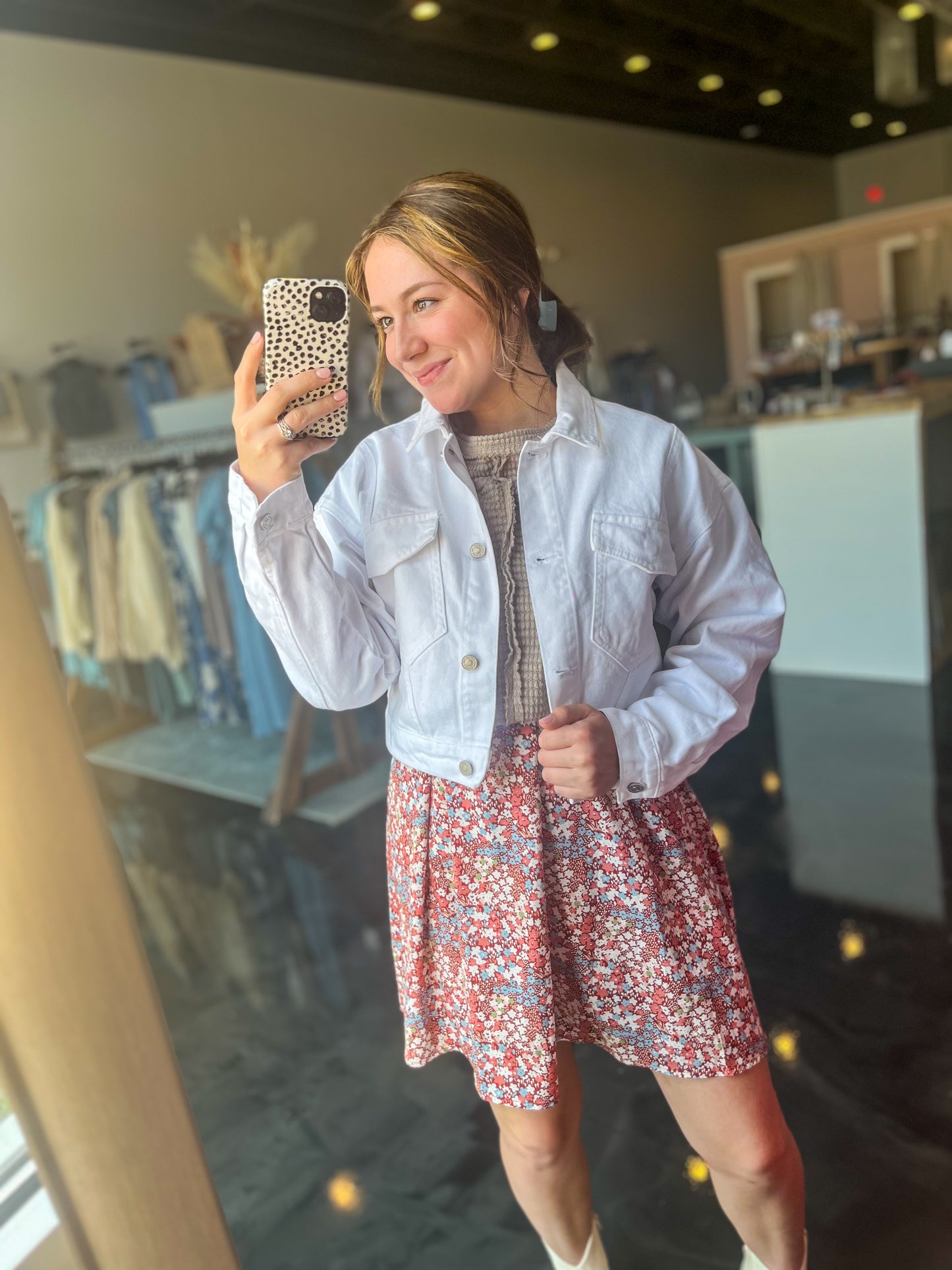 Kancan Cropped Drop Shoulder Denim Jacket