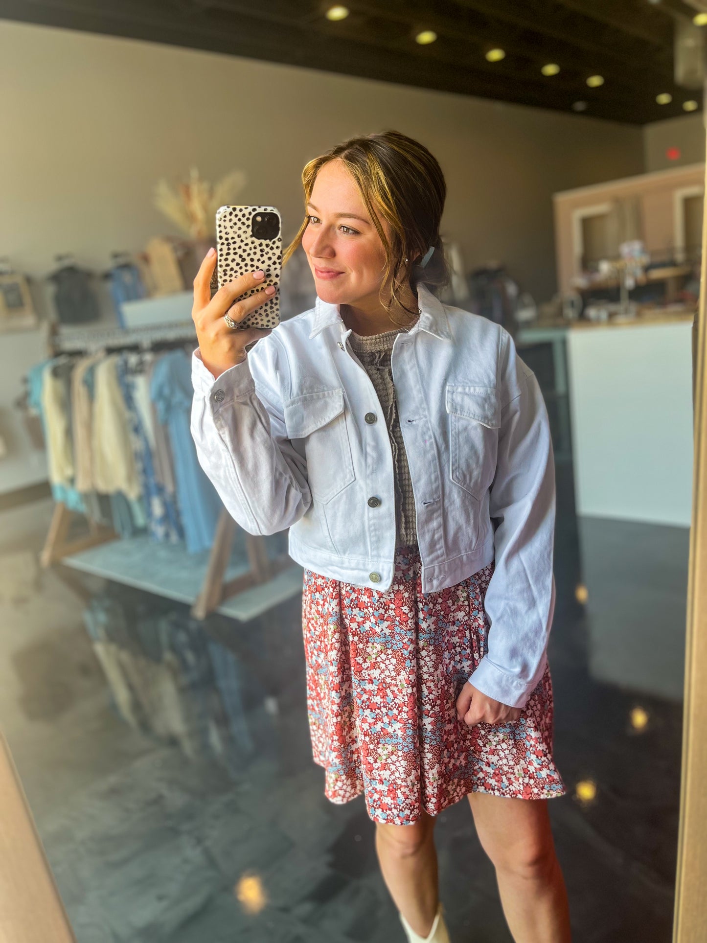 Kancan Cropped Drop Shoulder Denim Jacket