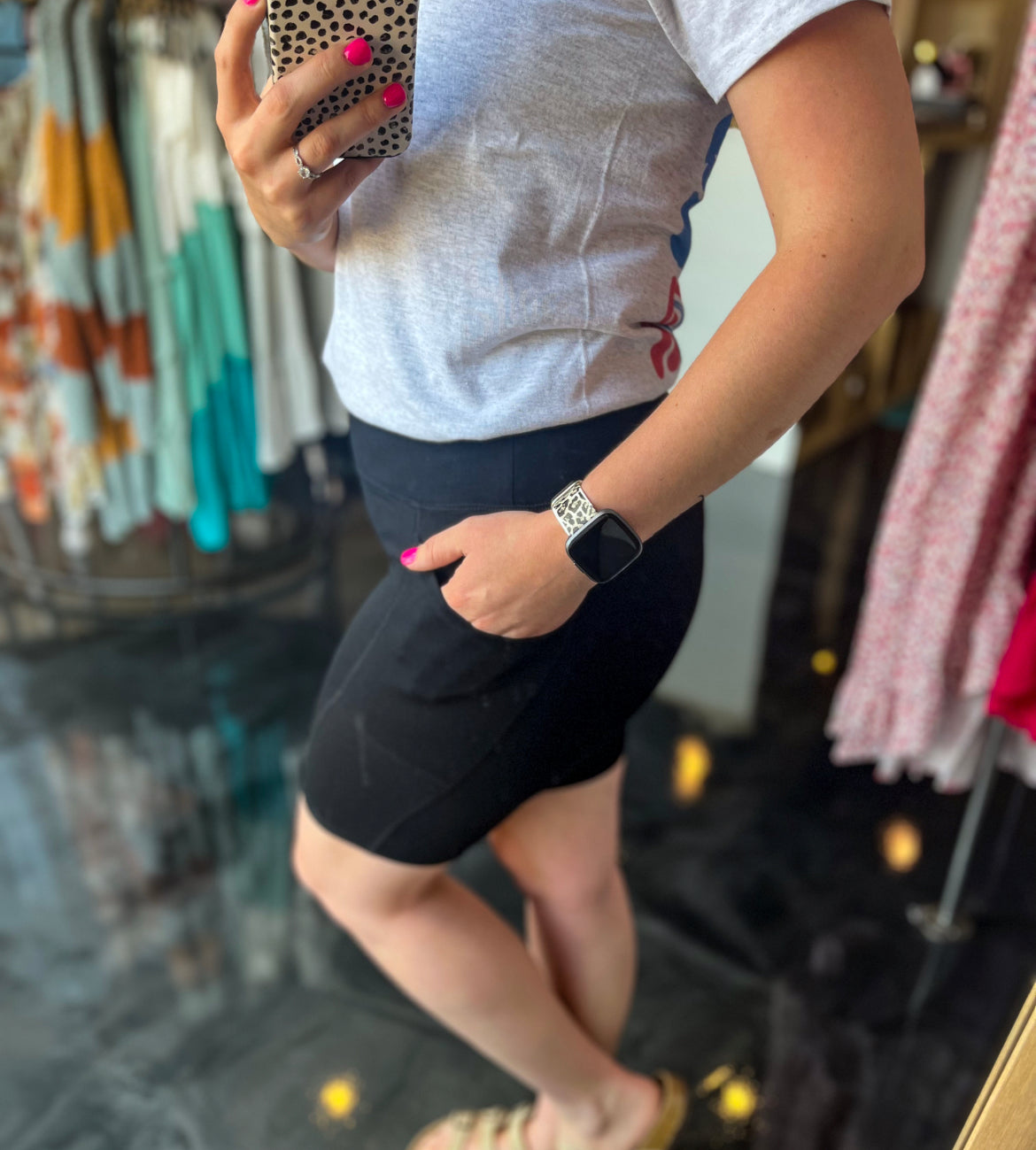 Tapered Biker Shorts