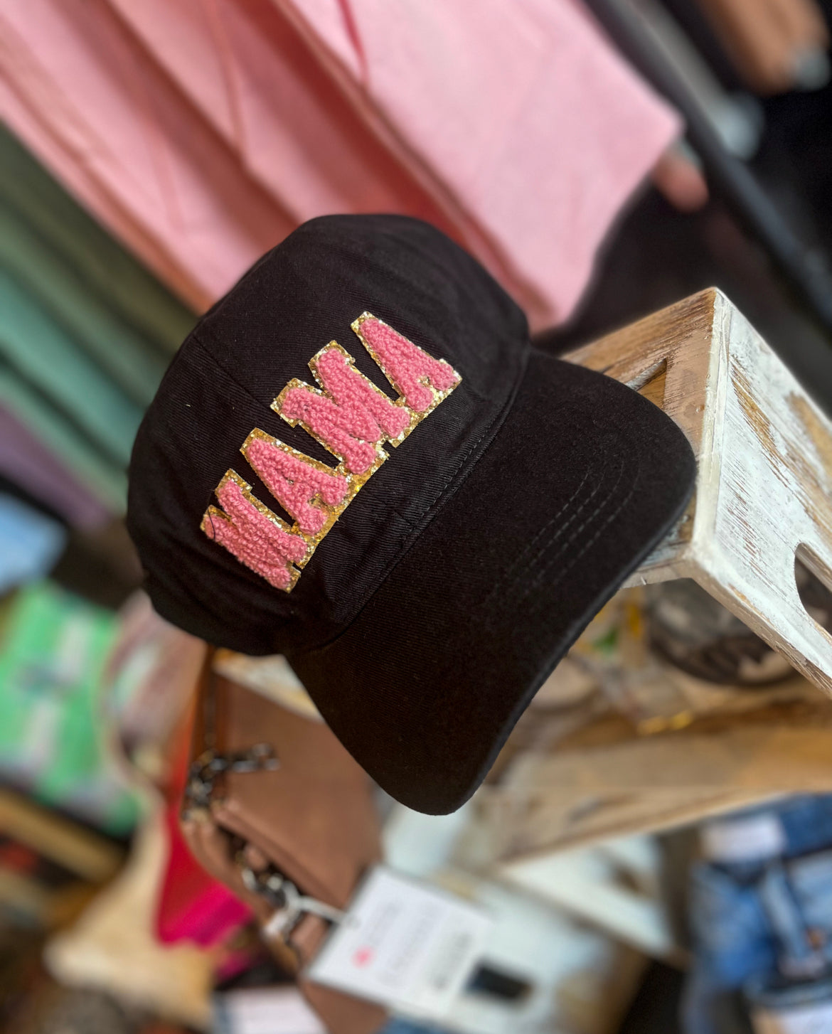 MAMA Chenille Letter Patch Cotton Baseball Cap