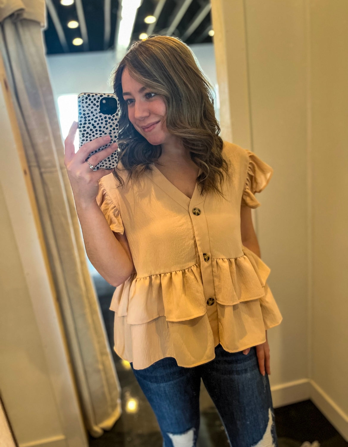 Ruffle Detail Baby Doll Top