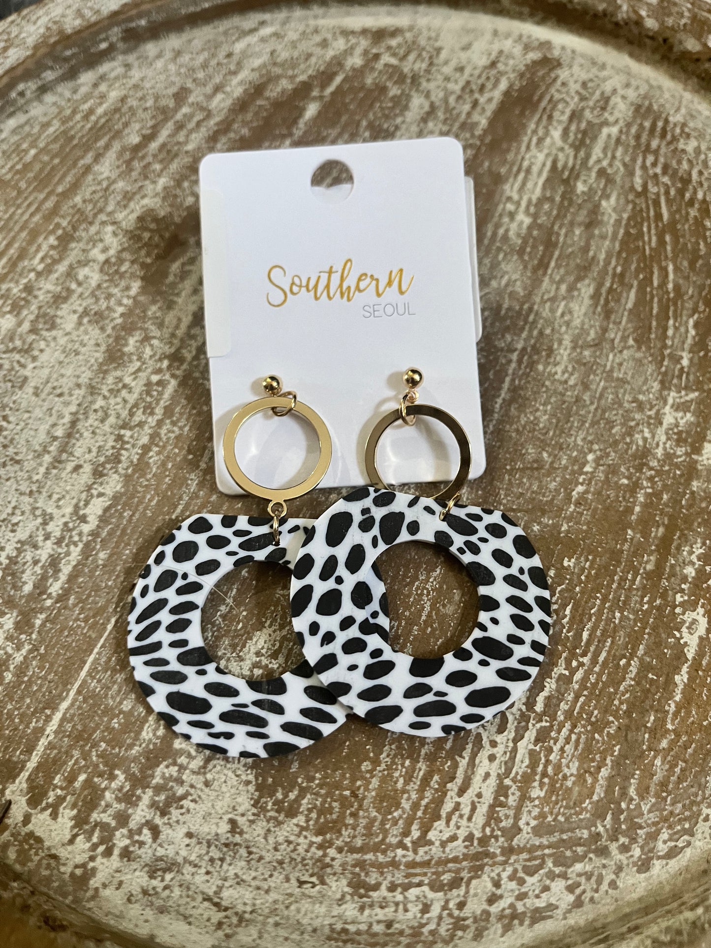 Spotted Double Hoop Earrings