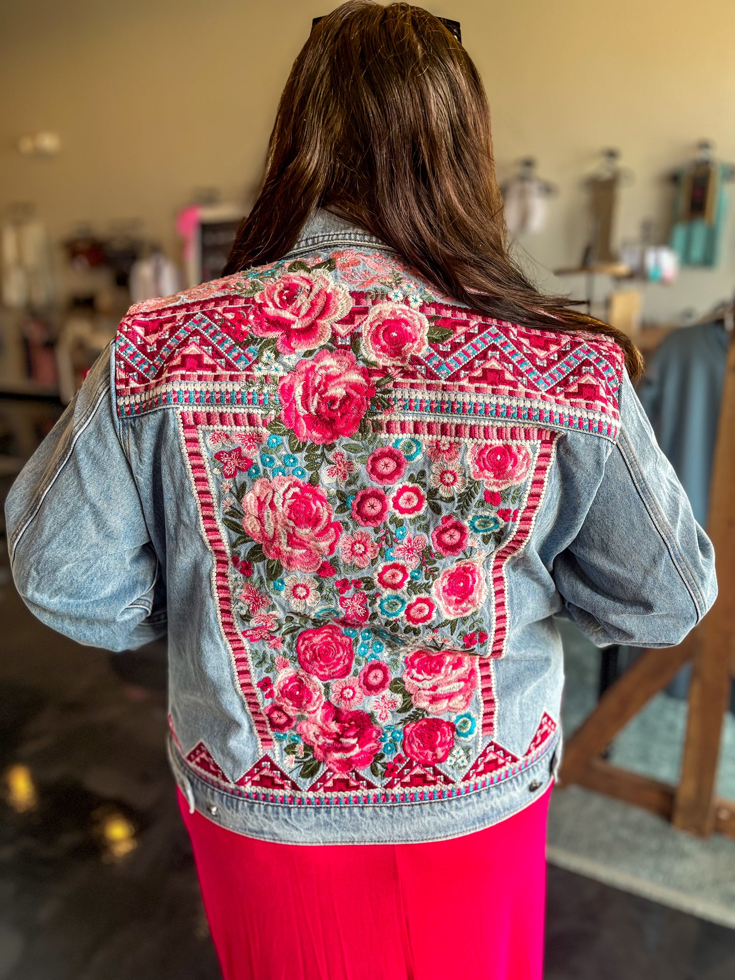 Floral Embroidered Denim Jacket