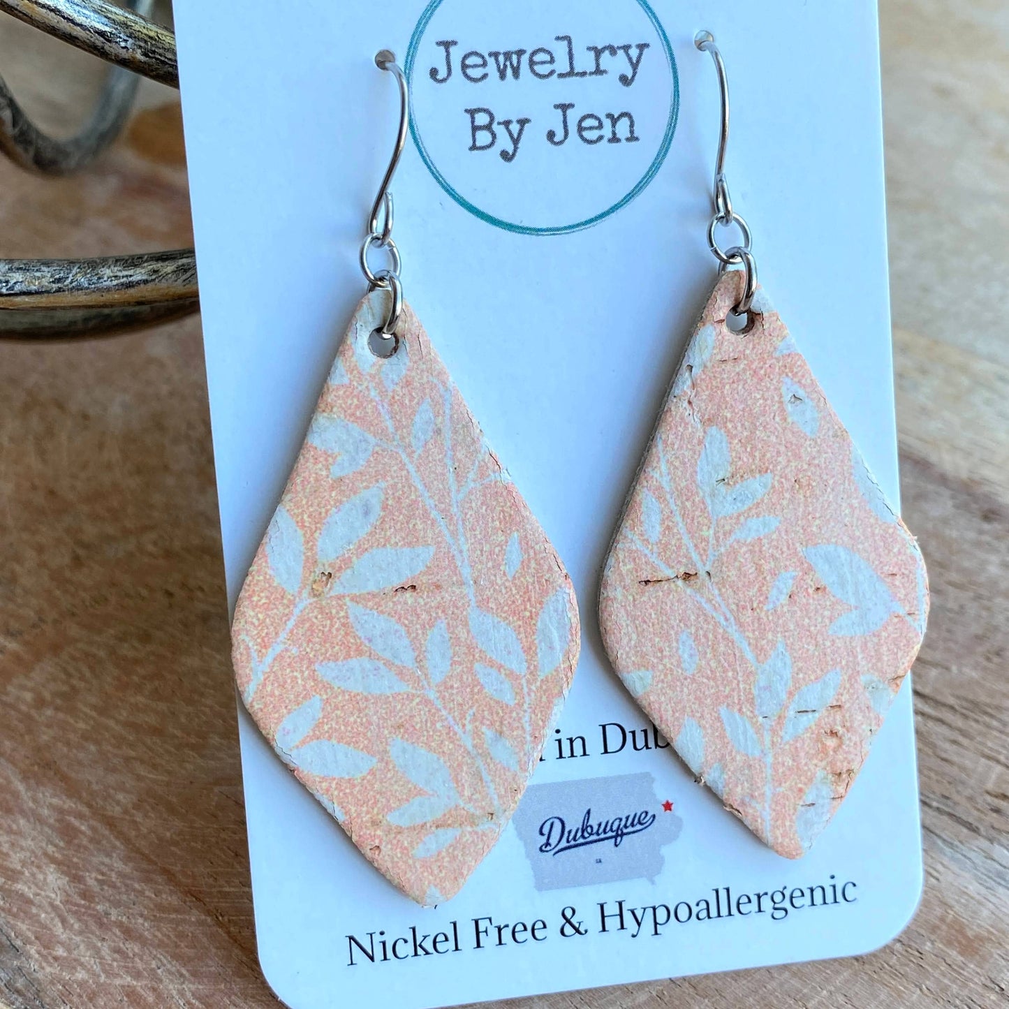 Peach Willow Cork Earrings