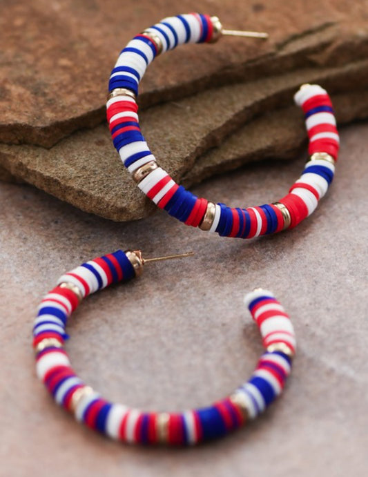 Patriotic Hoop Earrings