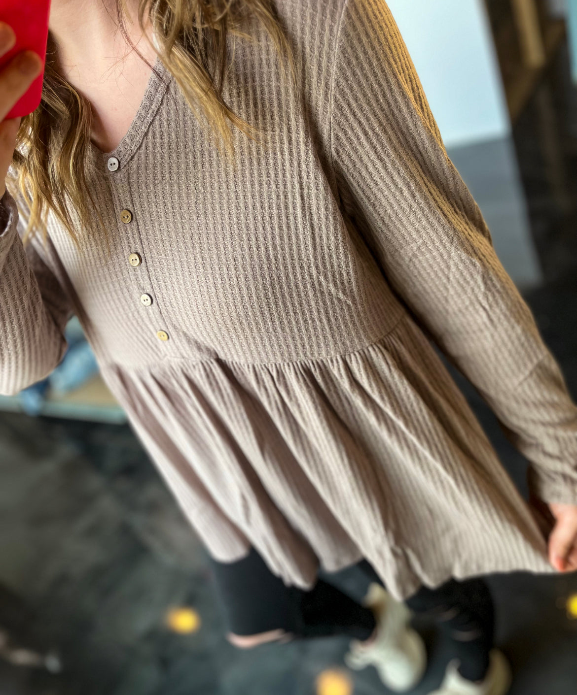 Tunic Top with Button Detail