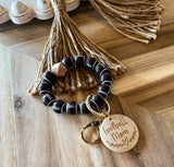 Football Mom Wristlet Keychain