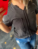 Raw Edge Pocket T Shirt