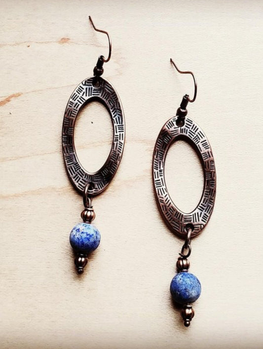 Frosted Blue Lapis Earrings