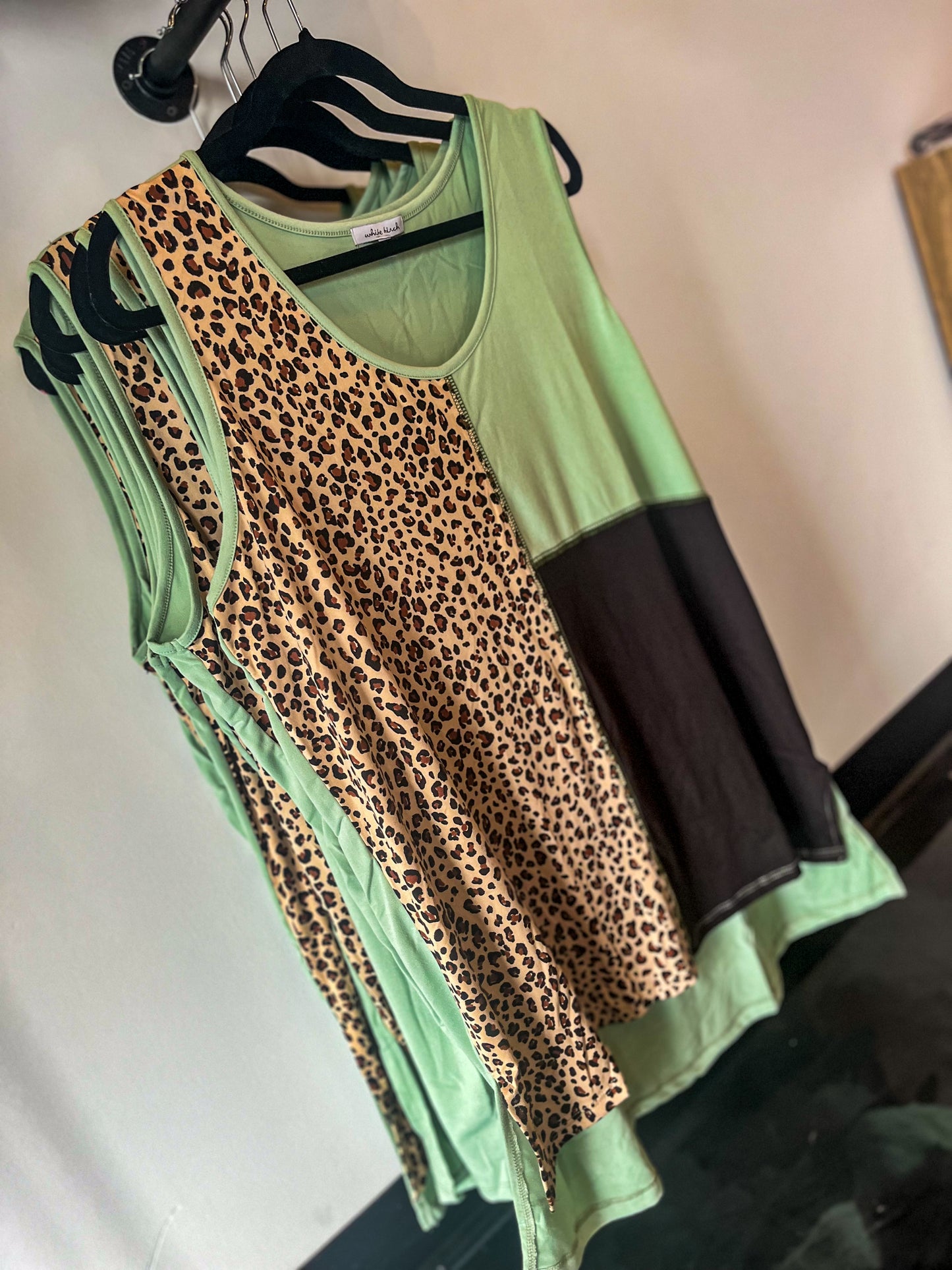 Color-Block Animal Print Tank