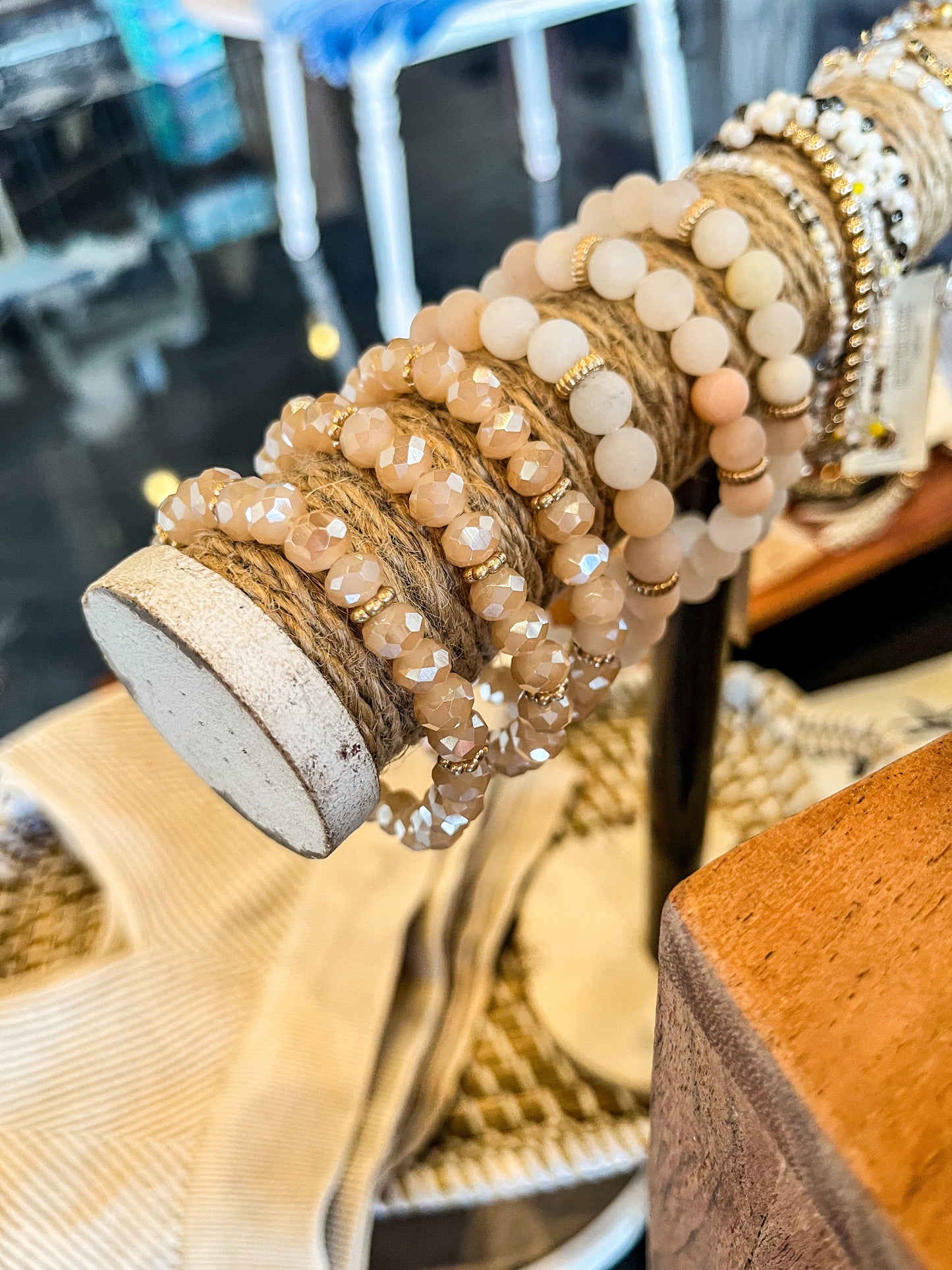 Peach Beaded Bracelet