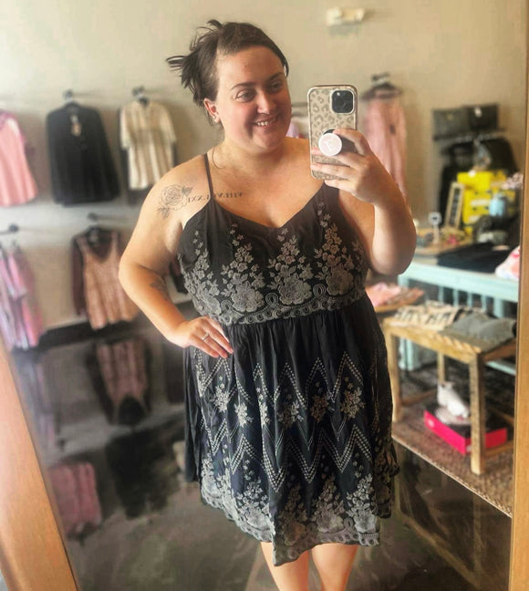 Embroidered Cami Dress
