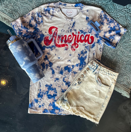 America Stars Bleached Tee