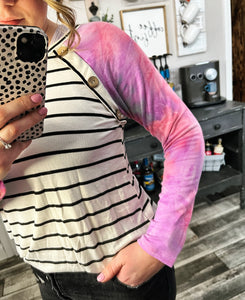 Tie Dye Top With Button Detail
