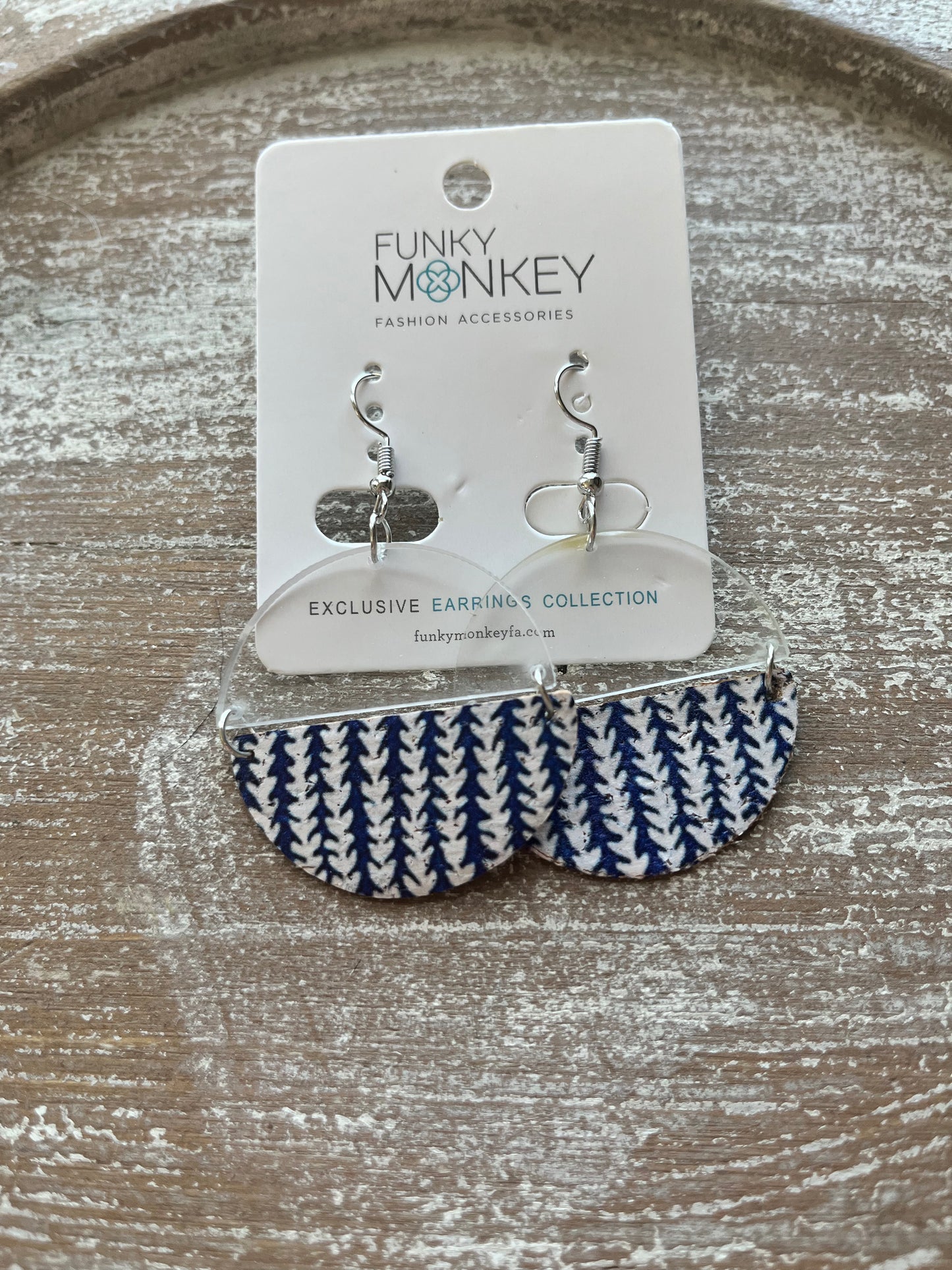 Lily Earring - Blue Stripe