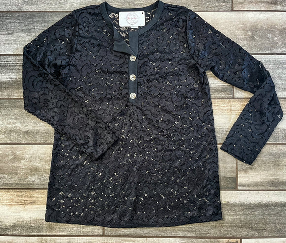 Lace Top With Button Detail